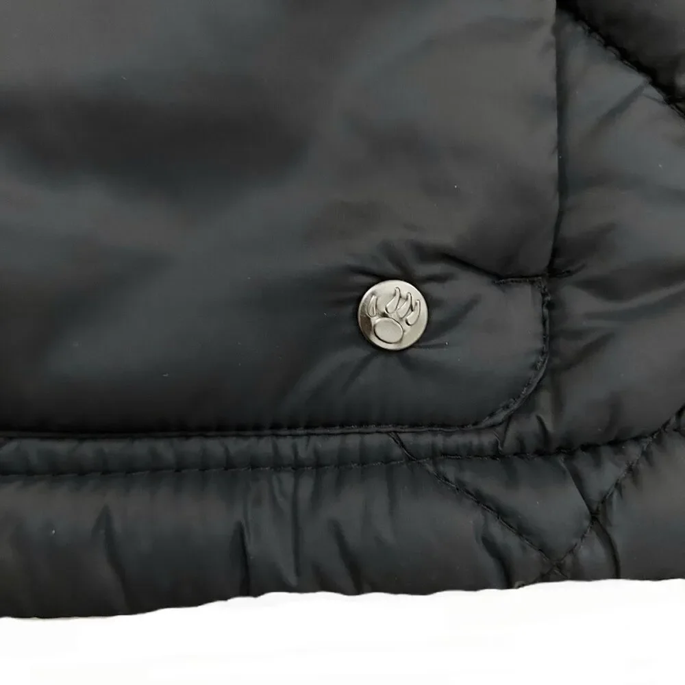 Bearpaw Outdoors Black Diamond Quilted Hooded Jacket Womens Small Lighweight